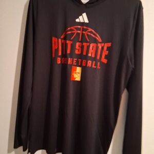 Adidas Black Hoodie with Red and Yellow Pitt State Design